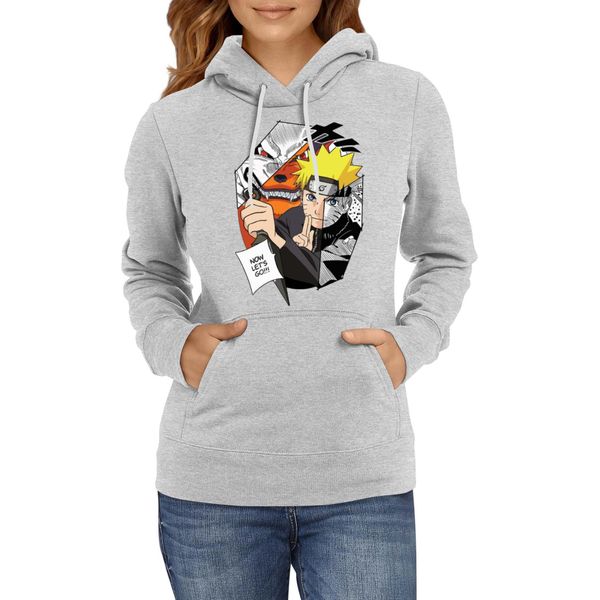 Felpa Con Cappuccio Da Donna Naruto Naruto & Kurama, Lady S / Gris-image