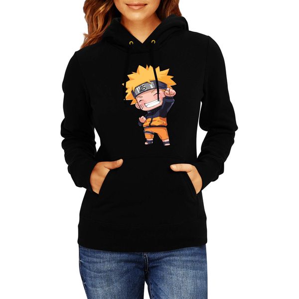 Felpa Con Cappuccio Da Donna Naruto Naruto Chibi, Lady L / Noir-image