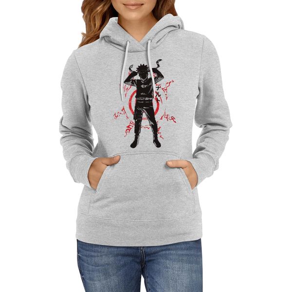 Felpa Con Cappuccio Da Donna Naruto Naruto 05, Lady Xl / Gris-image