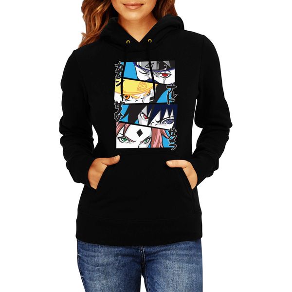 Felpa Con Cappuccio Da Donna Naruto Team 7 05, Lady Xs / Noir-image