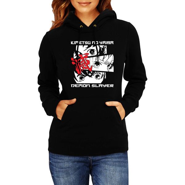 Felpa Con Cappuccio Da Donna Demon Anime Slayer Kimetsu No Yaiba Kimetsu No Yaiba Demon Slayer, Lady M / Noir-image