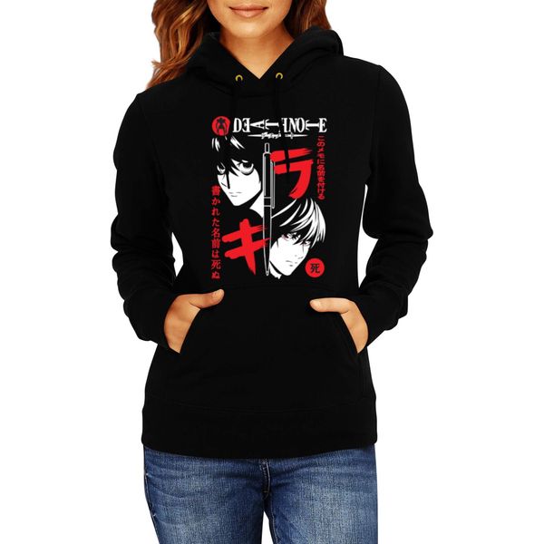 Felpa Con Cappuccio Da Donna Japan Anime Manga Death Note 3 Death Note, Lady L / Noir-image