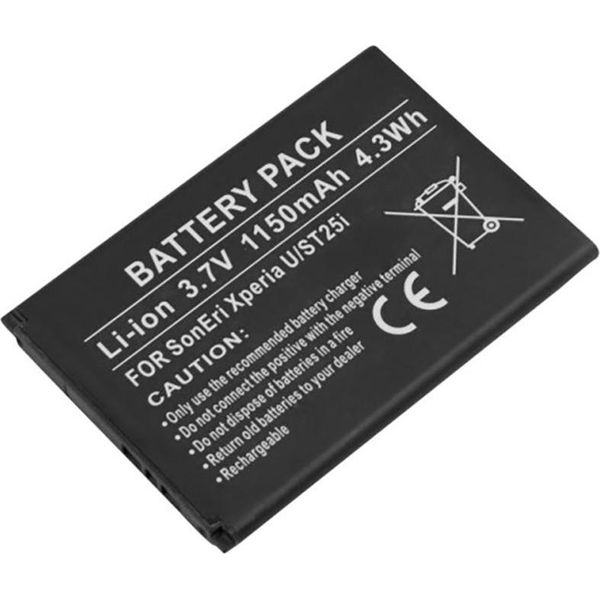 Avizar, Batteria Agli Ioni Di Litio Per Smartphone Sony Xperia U Compatibile 1150Mah 3.7V, Nero-image