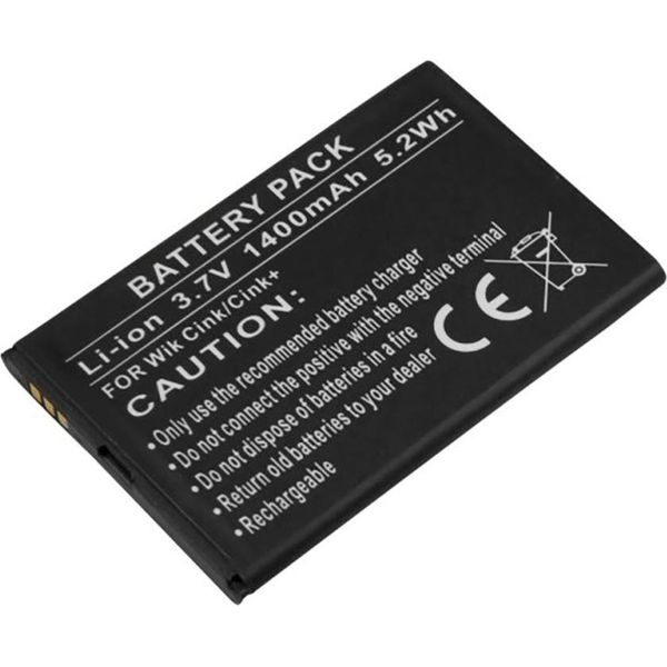 Avizar, Batteria Agli Ioni Di Litio Per Smartphone Compatibile Con Wiko Cink 1400Mah 3,7V, Nero-image