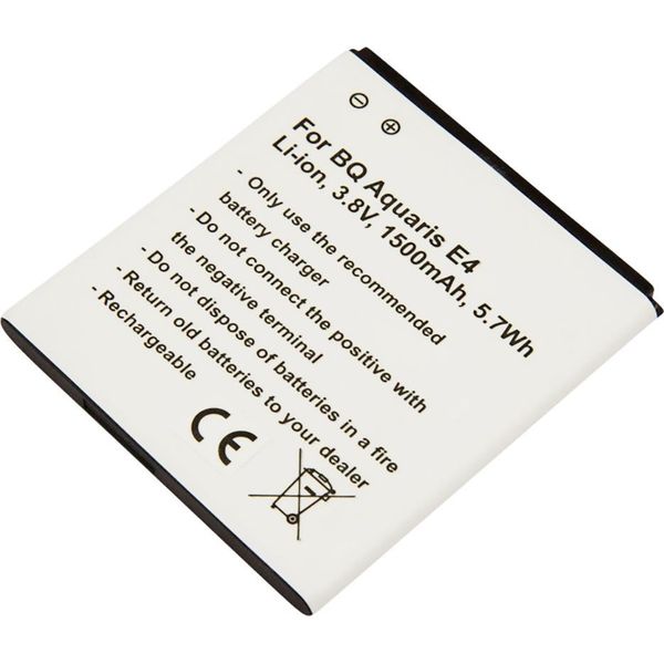 Avizar, Bq Aquaris E4 Smartphone Batteria Agli Ioni Di Litio 1500Mah 3,8V 5,7Wh, Bianco-image