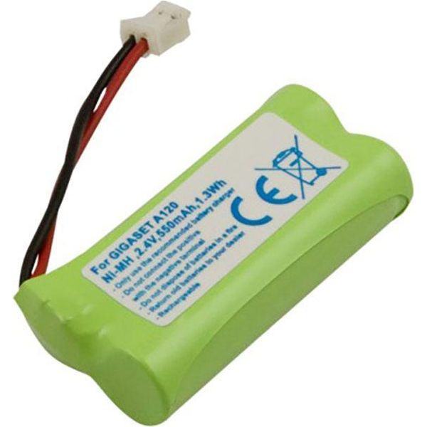 Avizar, Batteria Nimh 550Mah Siemens Gigaset A120 Telefono 2,4V, Verde-image