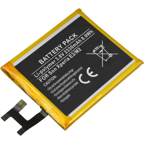 Avizar, Sony Xperia E3 M2 Batteria Li-Polymer 3.8V 2330Mah 8.9Wh, Nero / Oro-image