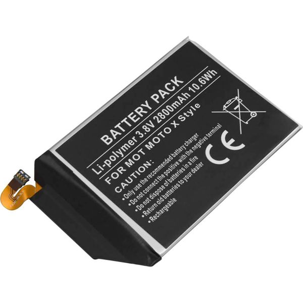 Avizar, Batteria Di Ricambio Motorola Moto X Style Li-Polymer 2800Mah 3,8V 10,6Wh, Nero-image