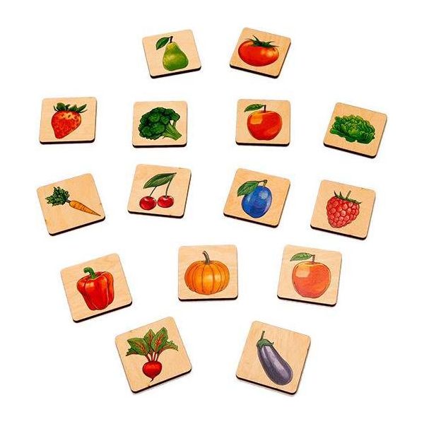 Gioco Di Memoria In Legno - Frutta E Verdura-image