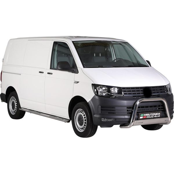 Tubi Soglia In Acciaio Per Vw T6 T6.1 2015-2024 L1 Grigio Corto-image