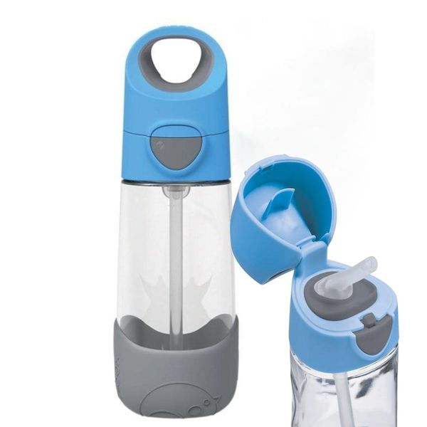 B.Box Bottiglia Con Cannuccia Tritan 450Ml Ardesia Blu-image