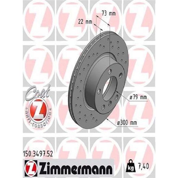 2X Zimmermann 150.3497.52 Disco Freno Asse Anteriore-image