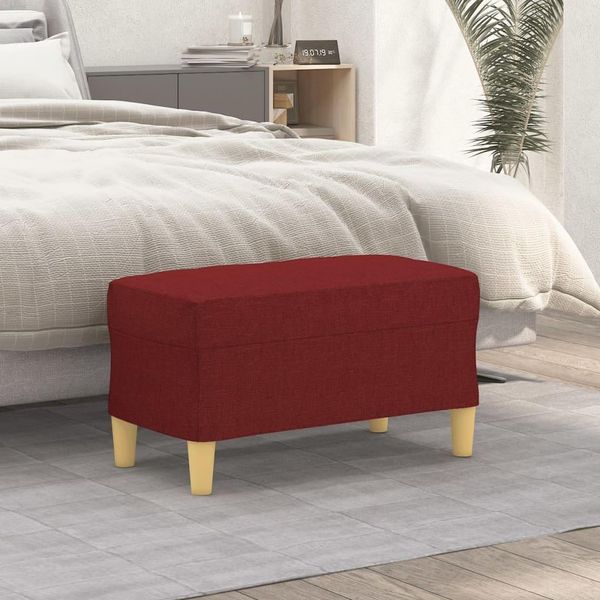 Panca The Living Store In Tessuto Rosso Vino 70X35X41 Cm-image