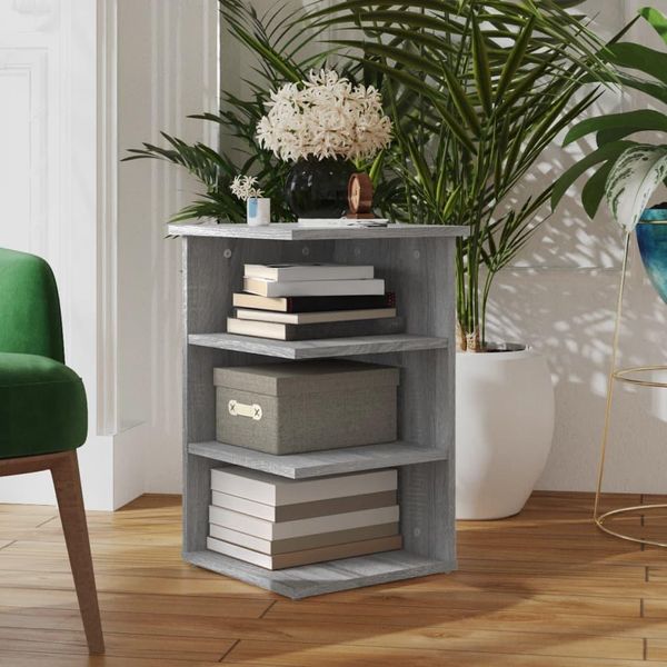 The Living Store Mensola Laterale Grey Sonoma 35X35X55 Cm Materiale A Base Di Legno-image