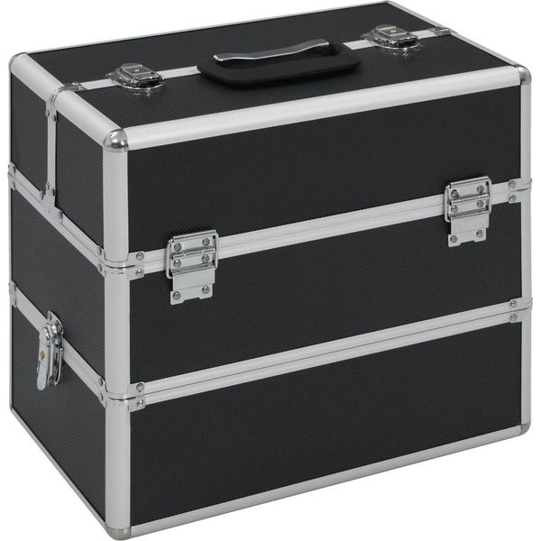 The Living Store Astuccio Per Cosmetici 37X24X35 Cm Alluminio Nero-image