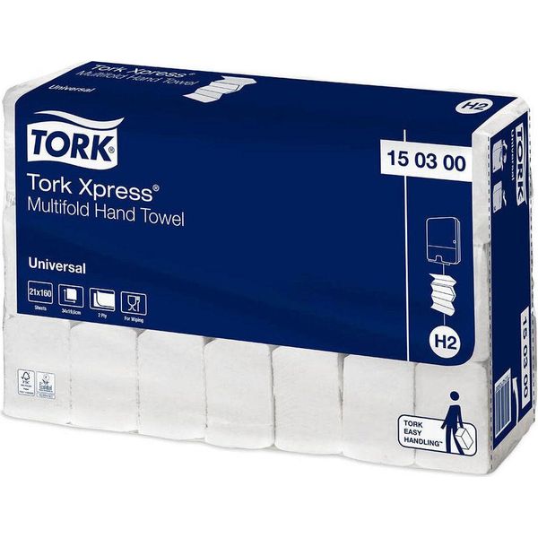 Tork 150300 Tork PapierhandtüCher 150300 H2 Universal Interfold-Falzung 2-Lagig 3.360 TüCher-image