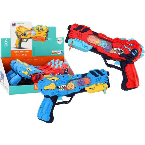 Cannone Proiettore Dinosauro Luci Suoni Blu Rosso-image