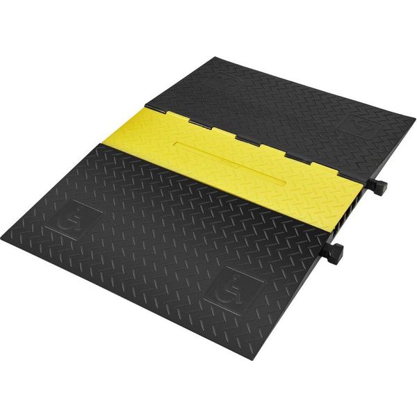 Rampa Di Protezione Per Cavi A 5 Canali Ponte Per Cavi Ada - Ponte Per Tubi Di Gomma - 114,5 X 80 X 5 Cm - Protezione Antiribaltamento 10000 Kg (Per Asse) - Rampa Per Cavi Con Capacità Di Carico - Design Antiscivolo - Ideale Per I Parcheggi.-image