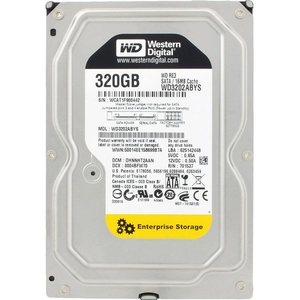 Disco Rigido Western Digital RE3 320GB WD3202ABYS 7200Rpm 16MB Sata Ii 3,5" Pollici"-image