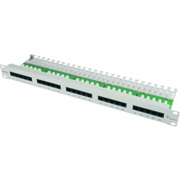 Pannello Patch TelegÄRtner 19", Isdn/Tel, 1U, MPPI25-H Cat.3 Non Schermata, Ral 7035"-image