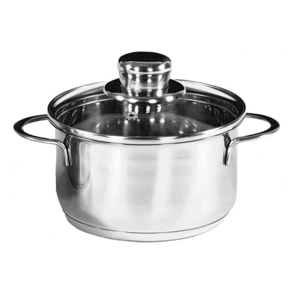 Karl KrÜGer Pentola Per Carne Saturn Con Coperchio In Vetro 1,6 Litri Ø14Cm In Acciaio Inox-image