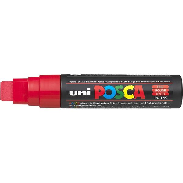 Marcatore Uni-Ball Posca Uni PC-17K 1 Pz. Punta A Scalpello Rosso-image