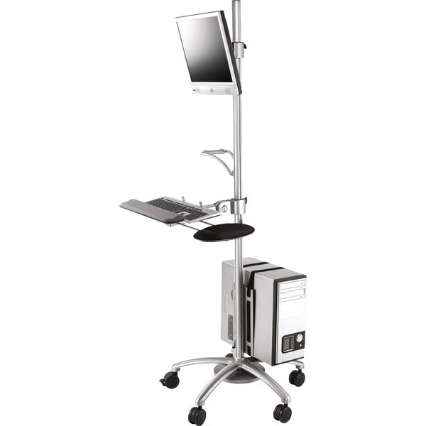 Supporto A Rotelle Per Pc/Lcd Roline, Regolabile In Altezza, Fino A 30 Kg-image