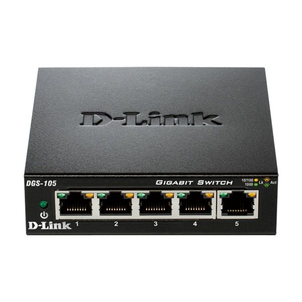 D-Link | Switch Ethernet | DGS-105/E | Non Gestito | Desktop | Numero Di Porte 10/100 Mbps (RJ-45) | Numero Di Porte 1 Gbps (RJ-45) 5 | Numero Di Porte Sfp | Numero Di Porte Poe | Numero Di Porte Poe+ | Powe-image