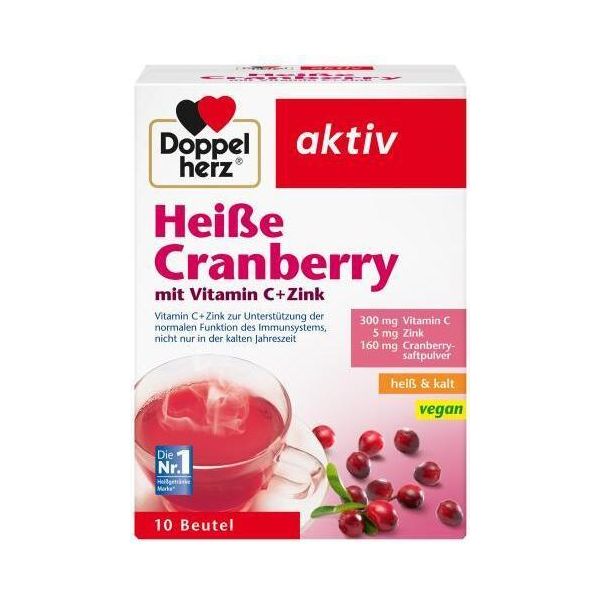 Doppelherz Hot Cranberry - Vitamina C E Zinco Per Sostenere La Normale Funzione Immunitaria - 10 Bustine-image