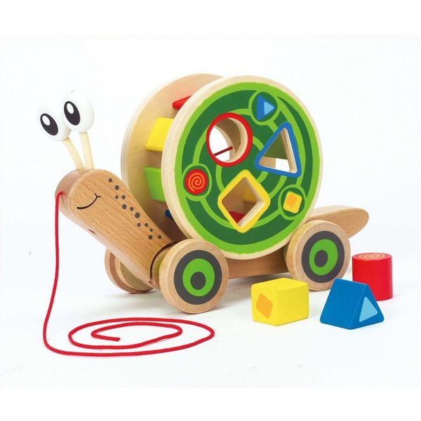 Hape Giocattolo Da Tirare Con La Lumaca Giocattolo Da Tirare In Legno Giocattolo Con La Conchiglia Della Lumaca-image