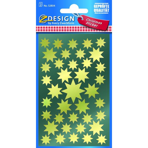 Avery Zweckform 52804 Zdesign Adesivo Natalizio "Stelle"" Oro"-image