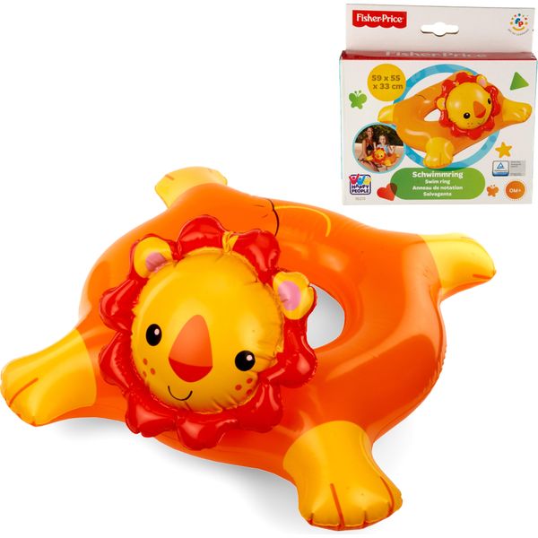 Fisher Price Anello Nuoto Pneumatico Aiuto Nuoto Leone 59X55X33Cm-image