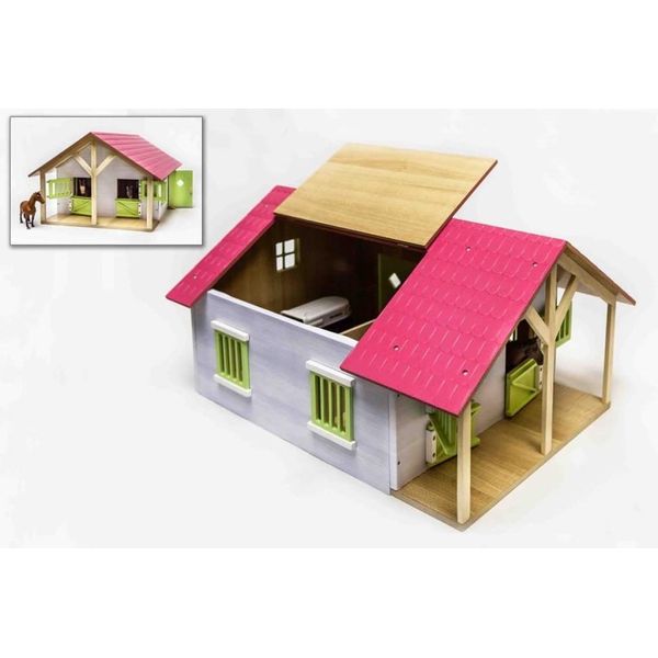 Kids Globe Farm Stalla Per Cavalli Con 2 Box E 1 Officina 1:24 610168-image