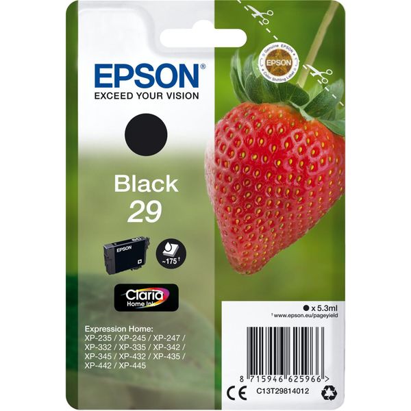 Epson T29814022 Strawberry Cartuccia Inchiostri Claria Home 29 Per XP235 Nero-image