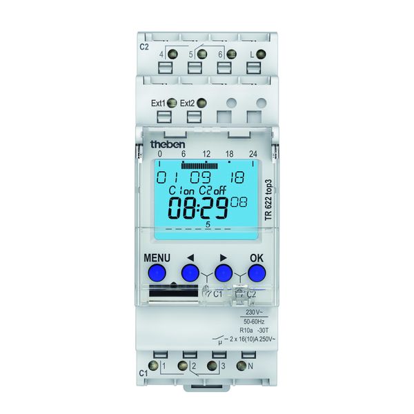 Theben 6220130 Tr 622 Top3 Interruttore Orario Digitale A 2 Canali 2 Ingressi Esterni (149,99)-image