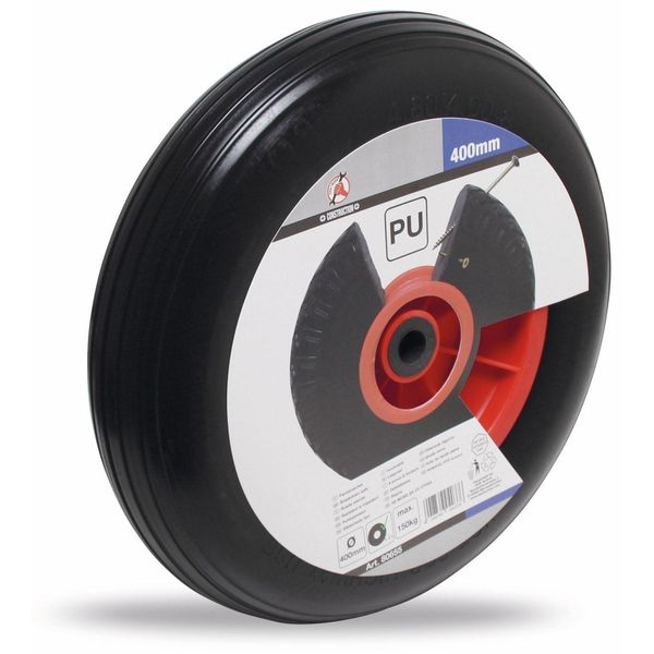 Bgs Technic Ruota Inpoliuretanoper Carriola, Rosso/Nero Ø 400 Mm-image