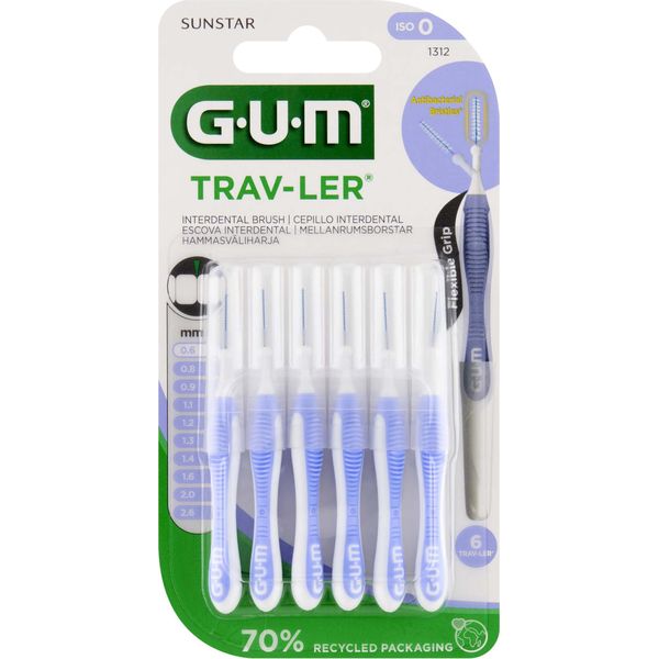 Gum TRAV-LER Scovolini Interdentali 6 Pz. Azzurro 0,6Mm Candela-image