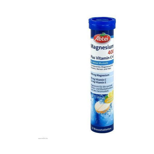 Abbey Magnesio 400 Più Vitamina C+E Compresse Effervescenti 15 Capsule-image