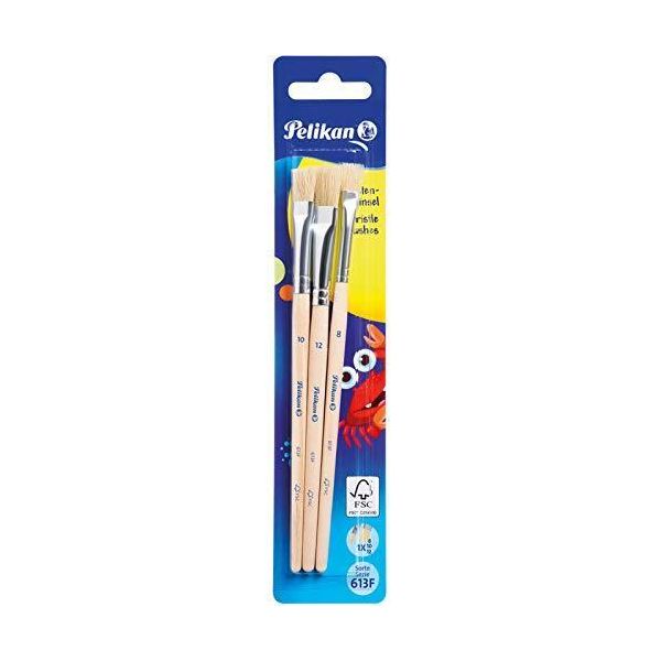 Pelikan 700375 Set Di Spazzole In Setola Pelikan 613 F, 3 Pezzi, Assortiti-image