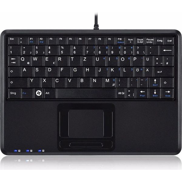 Tastiera, Perixx PERIBOARD-510 H Plus, Usb, Super Mini Touchpad Keyboard, Con Hub Usb A 2 Vie, Layout Tastiera Fr-image