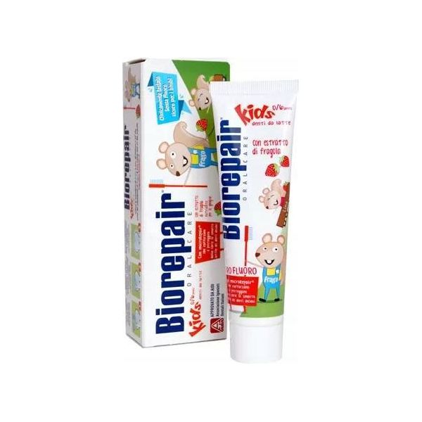 Biorepair | Dentifricio Per Bambini - 50Ml - Senza Fluoro - Gusto Fragola - Prevenzione Della Carie Da 0 Anni Di Età-image