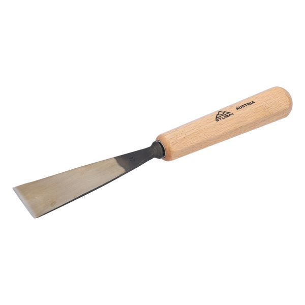 Scalpello Stubai Serie 52 - Forma 48 | Scalpello Piatto Diritto 30 Mm, Con Manico In Legno, Per Preforo, Per Lavori Di Battuta, Sgrossatura, Rosette, Per Lavorazioni Precise Del Legno-image