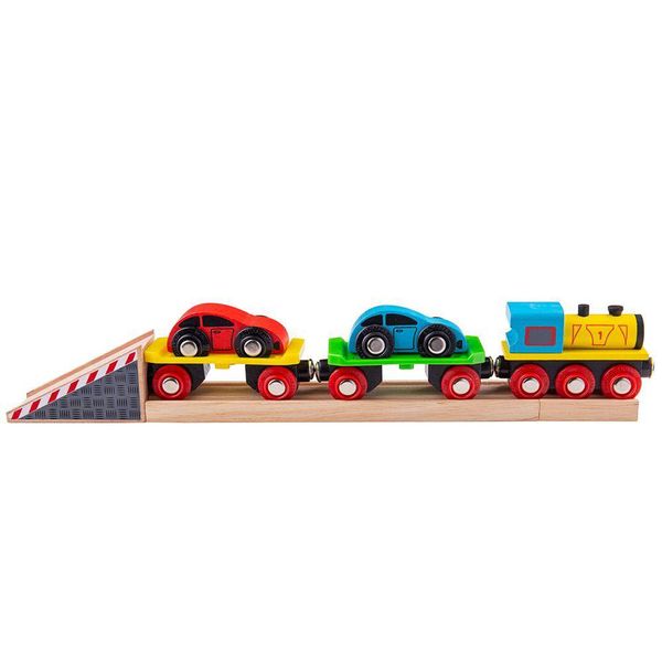 Bigjigs Rail Treno Merci Con Vagoni E Binari-image