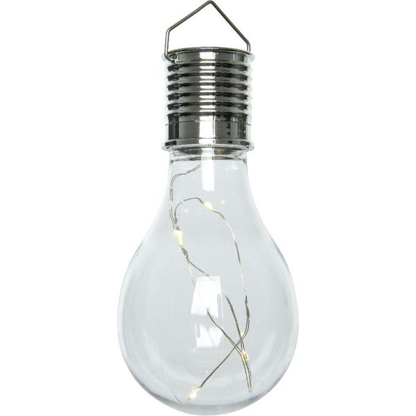 Luce Solare Da Giardino Lampadina Led In Plastica 8X14Cm Bianco Caldo-image