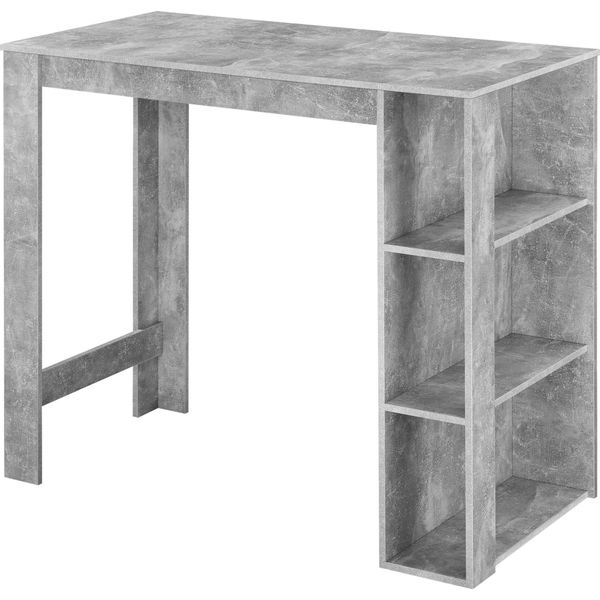 Tavolo Da Bar 'Danderyd' Banco Bar 120 X 60 X 106 Cm Con 3 Vani Portaoggetti Look Cemento-image
