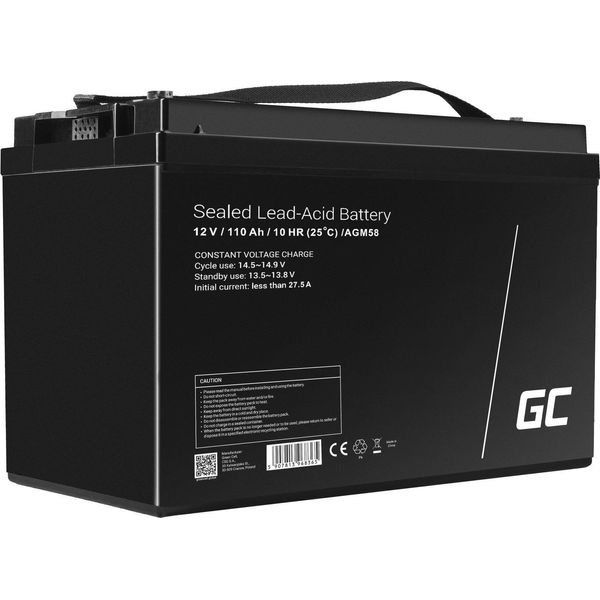 Batteria Agm 12V 110Ah Senza Manutenzione, Per Barca, Fotovoltaico, Caravan, Falciatrice ...-image