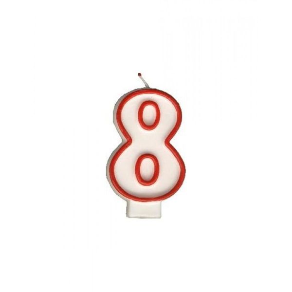 Candela Per Torta Party - 8 Materiale: Cera, Colore: Multicolore, Altezza:: 7,5 Cm-image