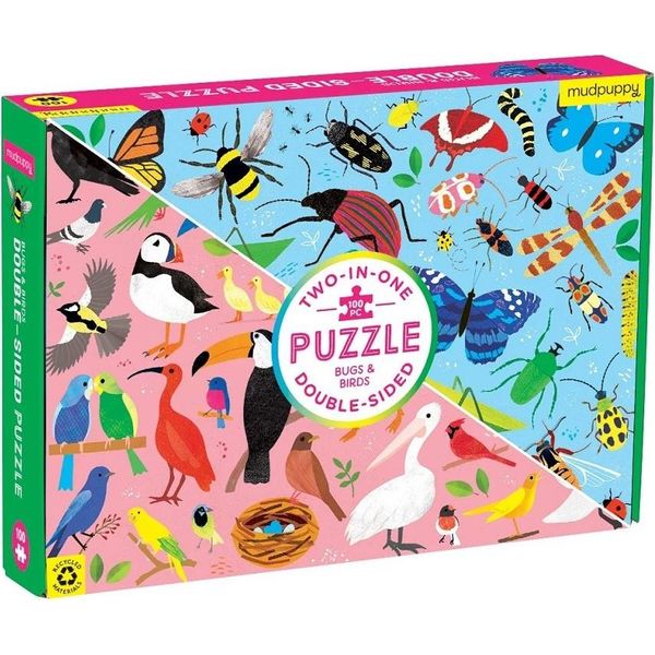 Mudpuppy Puzzle Bifacciale Bugs And Birds 100 Pezzi-image