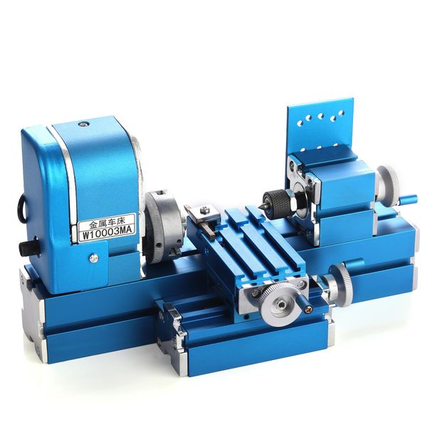 Mini Tornio Motorizzato 24W Strumento Fai-Da-Te Per La Lavorazione Del Legno In Metallo Per Il Laboratorio Scuola Hobby Modellismo-image