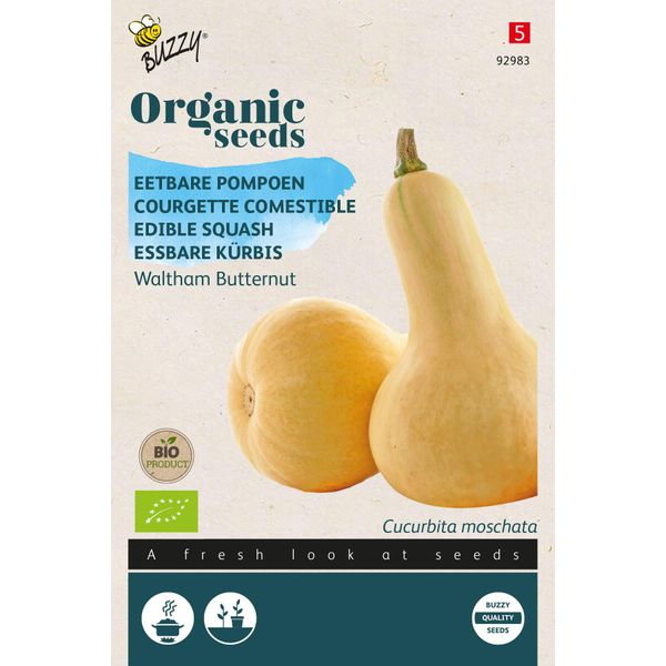 Buzzy Zucca Commestibile Biologica Waltham Butternut - Semi Biologici - Circa 2 Gr | Buzzy_92983-image